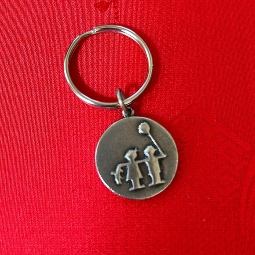 Laughter and smiles metal keychain